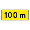 T-1 tabliczka wskazująca odległość znaku ostrzegawczego od miejsca niebezpiecznego