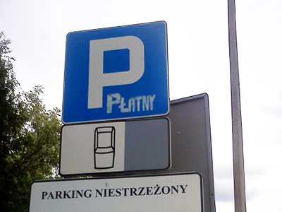 parking z określonym sposobem parkowania auta