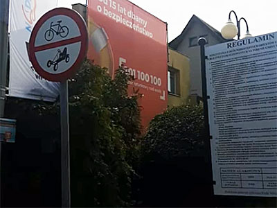 zakaz wjazdu rowerów i gokartów