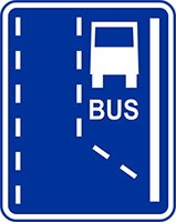 D-11 początek pasa ruchu dla autobusów