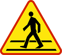 znak: przejście dla pieszych