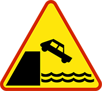 znak: nabrzeże lub brzeg rzeki