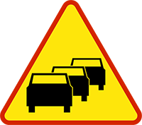 znak: zator drogowy