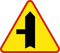 skrzyżowanie z drogą podporządkowaną z lewej strony