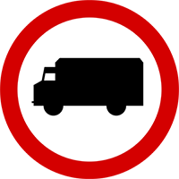 B-5 zakaz wjazdu samochodów ciężarowych