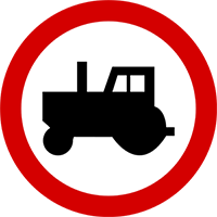 B-6: zakaz wjazdu ciągników rolniczych